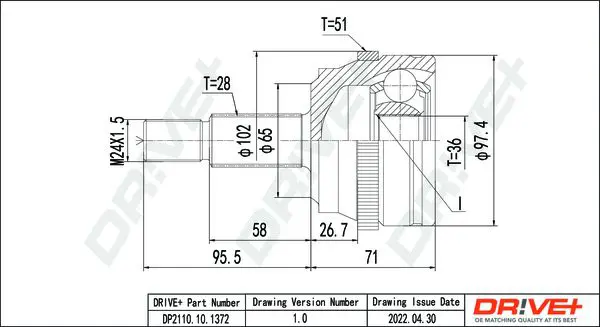 Drive+ DP2110101372 Шарнирный комплект, приводной