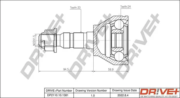 Drive+ DP2110101381 Шарнирный комплект, приводной