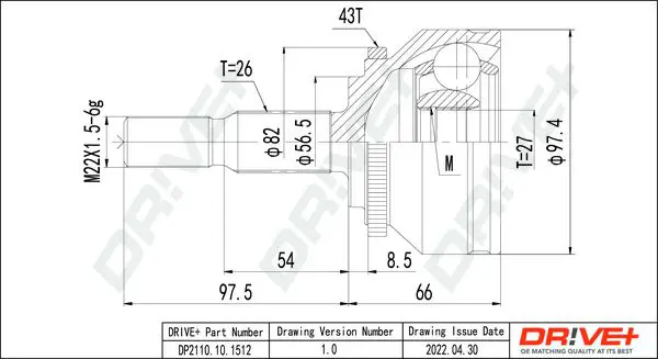 Drive+ DP2110101512 Шарнирный комплект, приводной