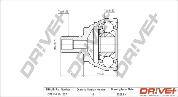 Drive+ DP2110101537 Шарнирный комплект, приводной