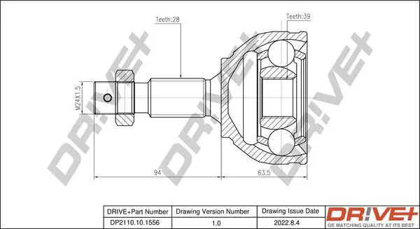 Drive+ DP2110101556 Шарнирный комплект, приводной