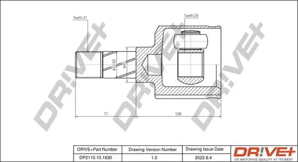 Drive+ DP2110101630 Шарнирный комплект, приводной