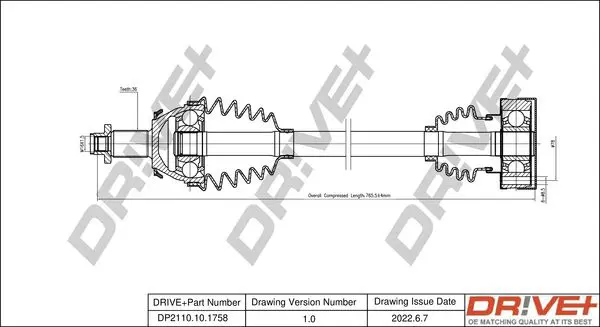 Drive+ DP2110101758 Приводной вал