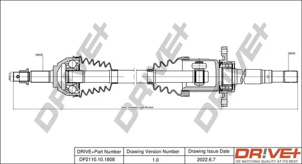 Drive+ DP2110101808 Приводной вал