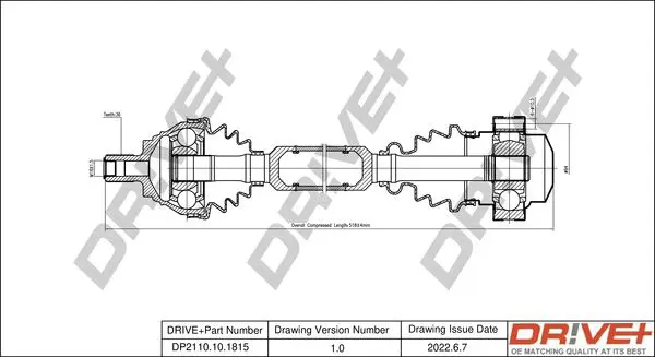 Drive+ DP2110101815 Приводной вал