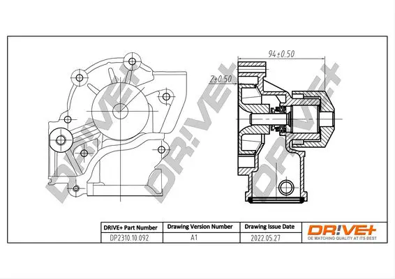 Drive+ DP231010092 Водяной насос, охлаждение