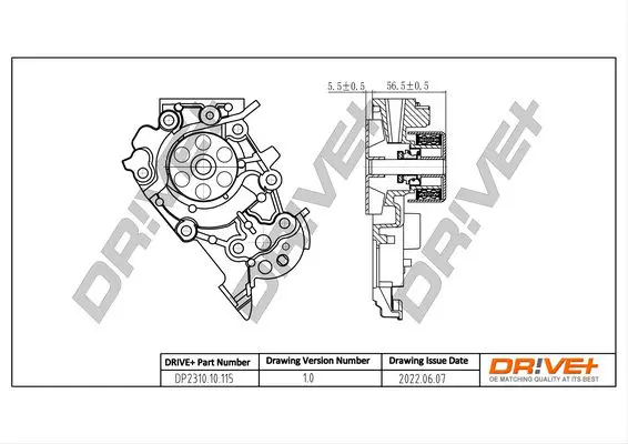 Drive+ DP231010115 Водяной насос, охлаждение