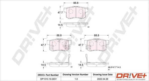 Drive+ DP1010100031 Комплект тормозных колодок,