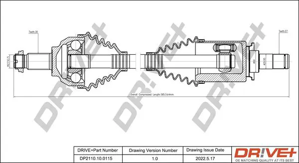 Drive+ DP2110100115 Drive Shaft