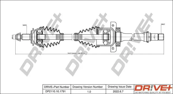 Drive+ DP2110101791 Drive Shaft
