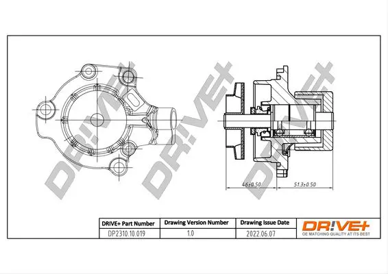 Drive+ DP231010019 Water Pump, engine cooling