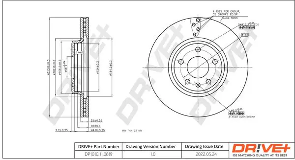 Drive+ DP1010110619 Тормозной диск