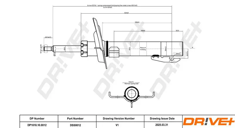 Drive+ DP1610100012 Амортизатор