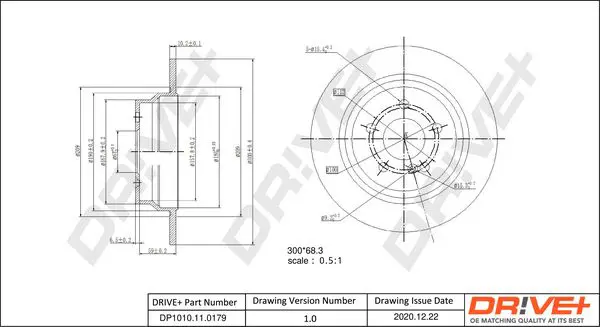 Drive+ DP1010110179 Тормозной диск