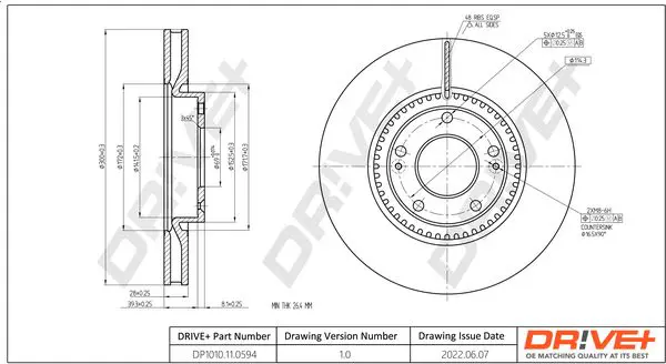 Drive+ DP1010110594 Тормозной диск