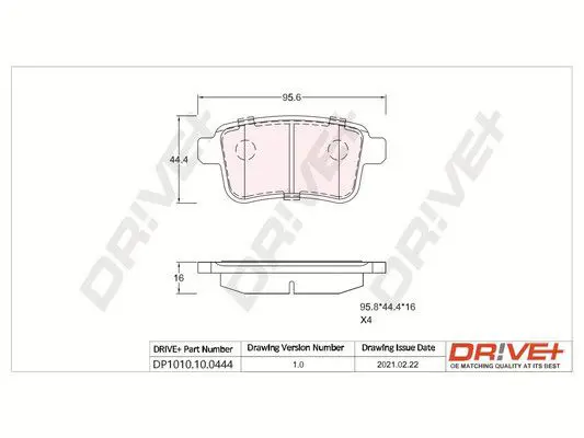 Drive+ DP1010100444 Комплект тормозных колодок,