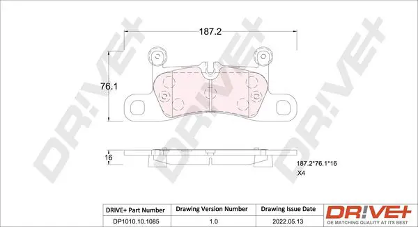 Drive+ DP1010101085 Комплект тормозных колодок,
