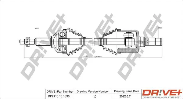 Drive+ DP2110101830 Приводной вал
