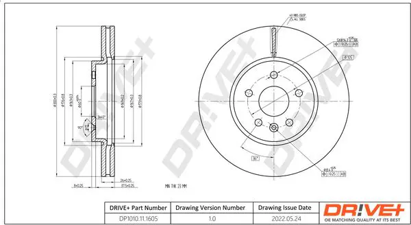 Drive+ DP1010111605 Тормозной диск