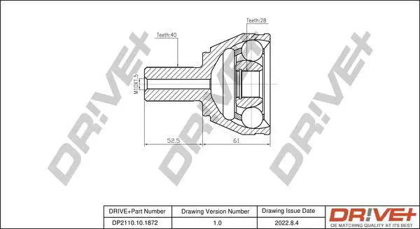 Drive+ DP2110101872 Шарнирный комплект, приводной