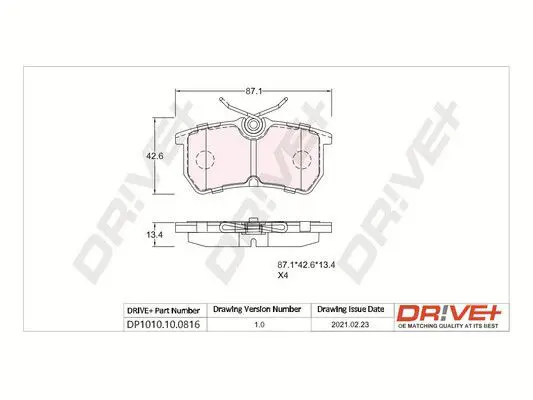 Drive+ DP1010100816 Комплект тормозных колодок,