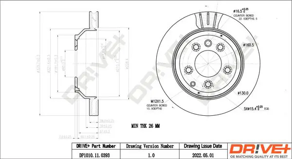 Drive+ DP1010110393 Тормозной диск