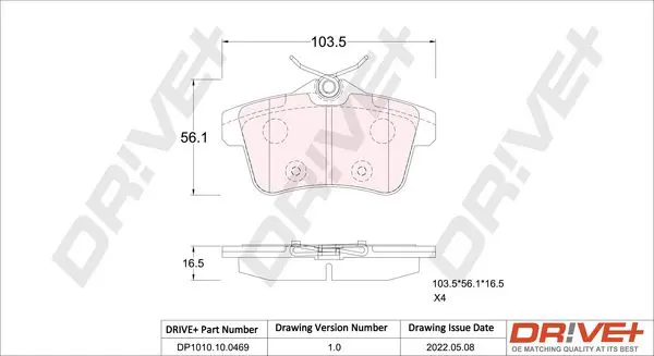 Drive+ DP1010100469 Комплект тормозных колодок,