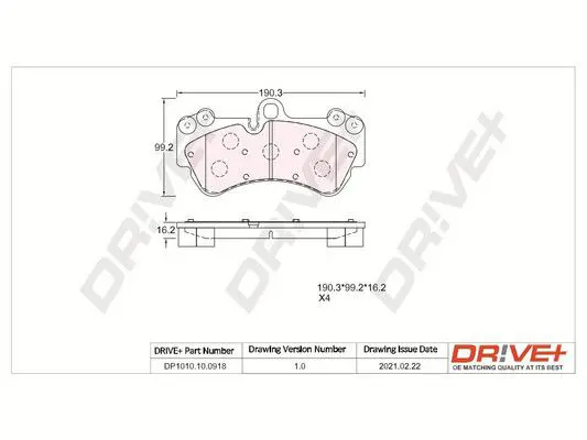 Drive+ DP1010100918 Комплект тормозных колодок,