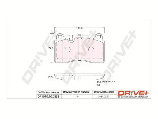 Drive+ DP1010100533 Комплект тормозных колодок,