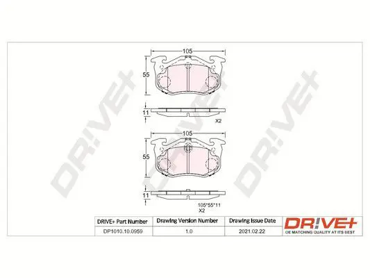 Drive+ DP1010100959 Комплект тормозных колодок,