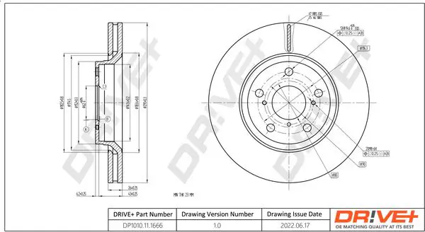 Drive+ DP1010111666 Тормозной диск