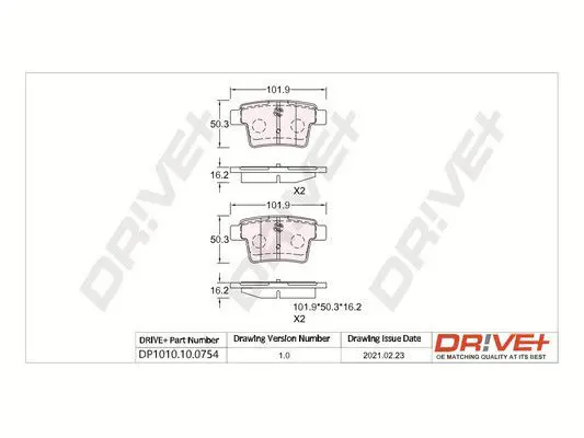 Drive+ DP1010100754 Комплект тормозных колодок,