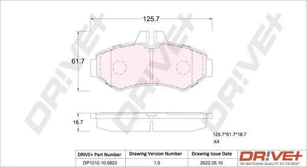 Drive+ DP1010100823 Комплект тормозных колодок,