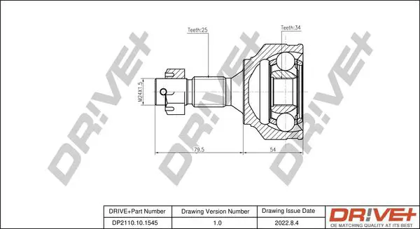 Drive+ DP2110101545 Шарнирный комплект, приводной
