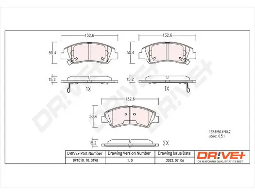 Drive+ DP1010100198 Комплект тормозных колодок,