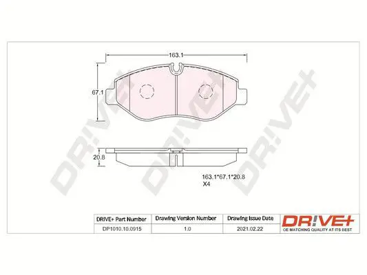 Drive+ DP1010100915 Комплект тормозных колодок,