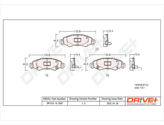 Drive+ DP1010100087 Комплект тормозных колодок,