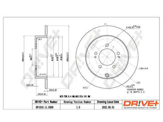 Drive+ DP1010110300 Тормозной диск