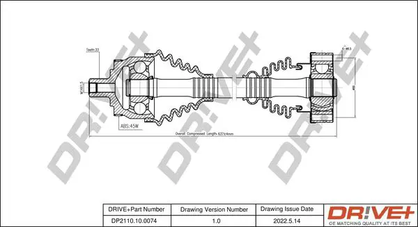 Drive+ DP2110100074 Приводной вал