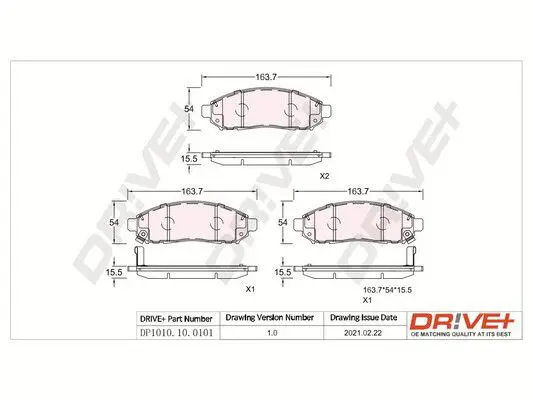 Drive+ DP1010100101 Комплект тормозных колодок,