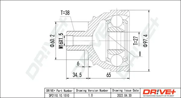 Drive+ DP2110101510 Шарнирный комплект, приводной