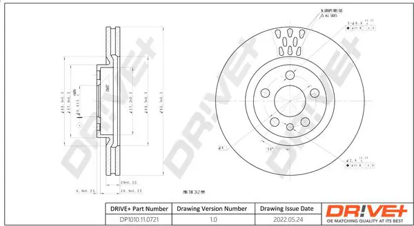 Drive+ DP1010110721 Тормозной диск