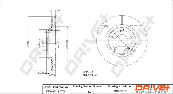 Drive+ DP1010110708 Тормозной диск