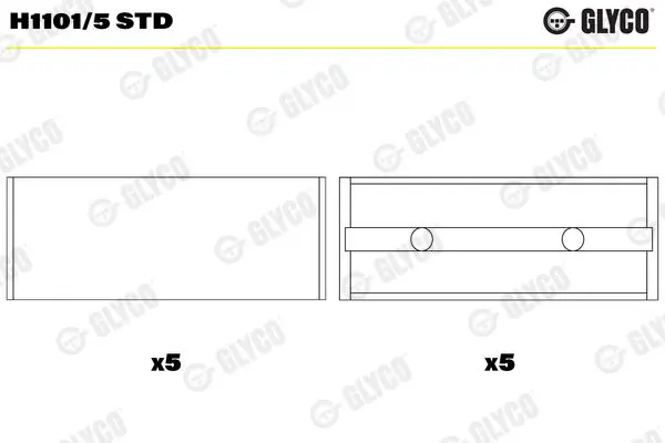Glyco H11015STD Вкладыш коренной Renault