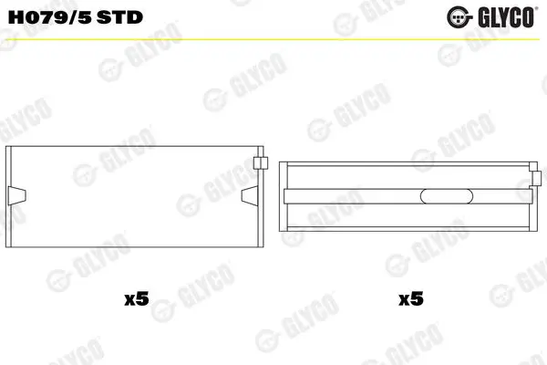 Glyco H0795STD Вкладыши ДВС коренные (к-т)