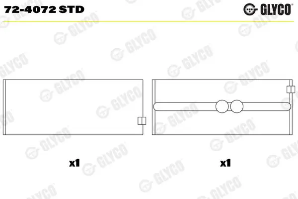 Glyco 724072STD Вкладыши коренные Scania DT12,