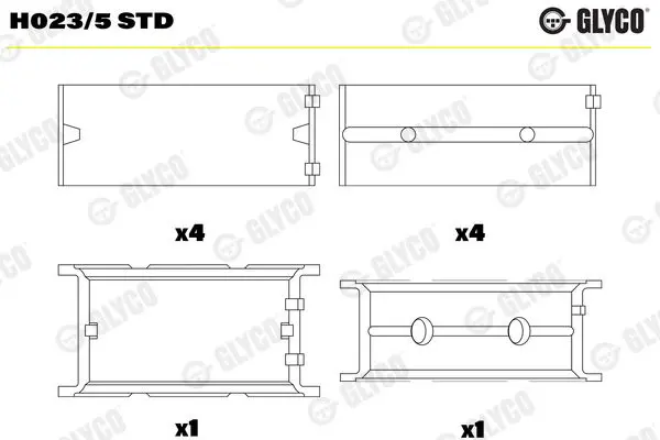 GLYCO H0235STD Вкладыш подшипника