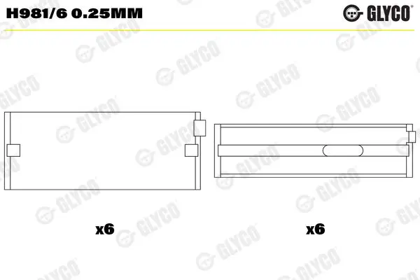 Glyco H9816025MM Вкладыш подшипника