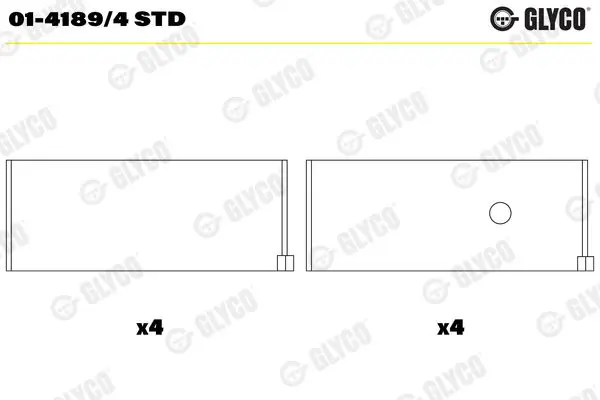 GLYCO 0141894STD комплект вкладышей шатунных