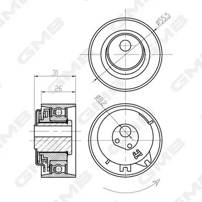 GTB0480 Ролик ремня ГРМ FIAT